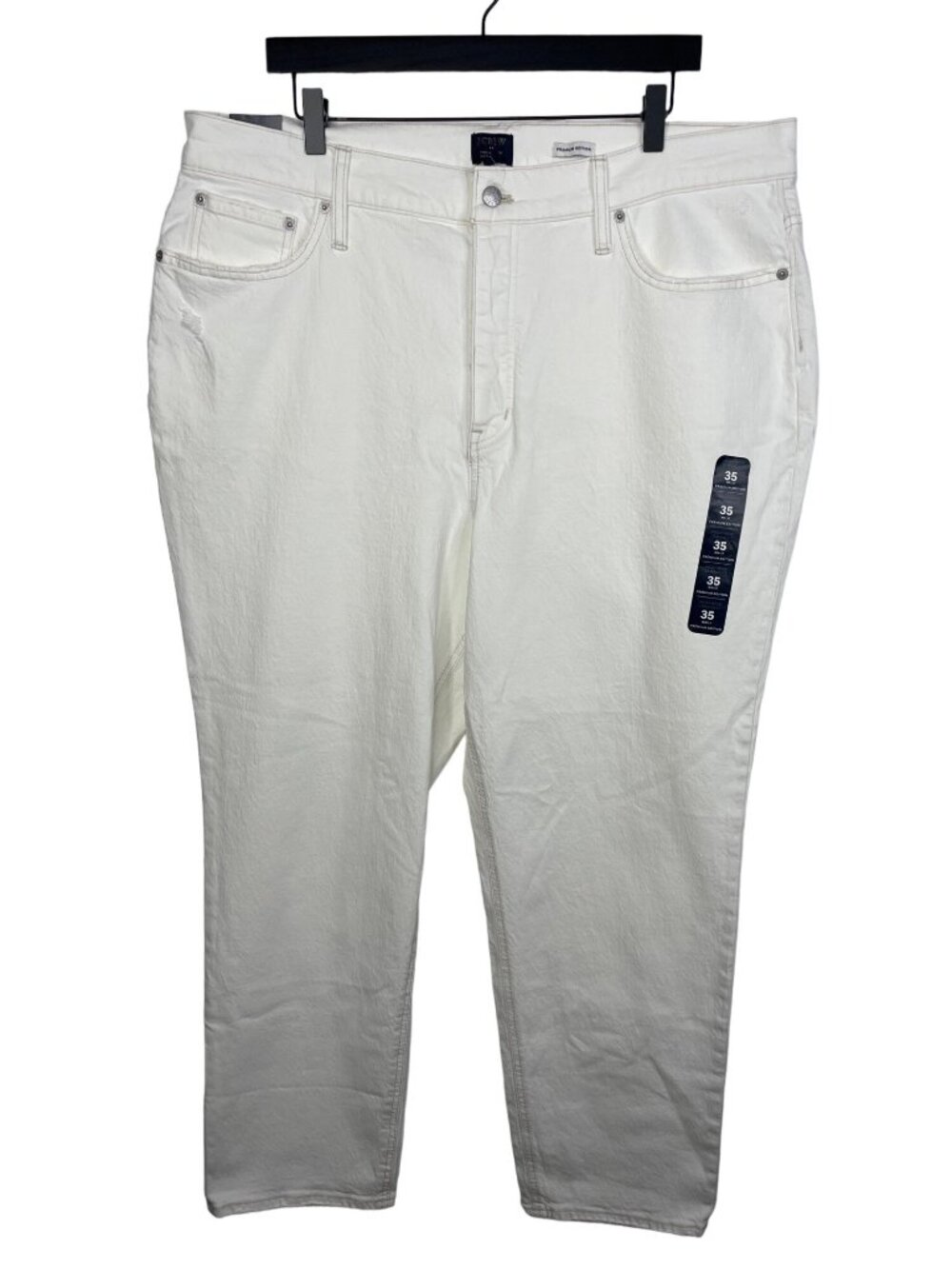J Crew Womens Size 35 White High Rise Straight Jeans Stretch Denim